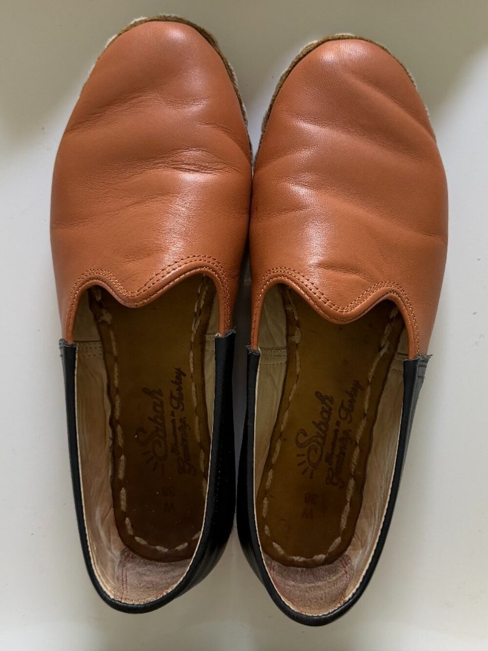 Sabah Two Tone Women's Shoes in Camel & Navy Leather